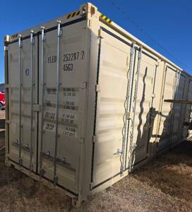 lot 1048 image: One Way Use - 40 Long High Cube Container with Double Rear & Four (4) Side Double Doors - Used One Time To Ship To Mother Road Auctions & Sales -Weather, Rodent & FireproofDelivery Available