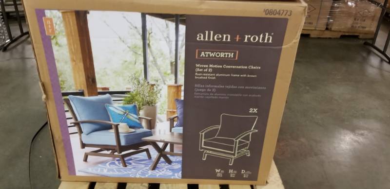 Allen Roth Atworth Set Of 2 Aluminum Conversation Chairs With