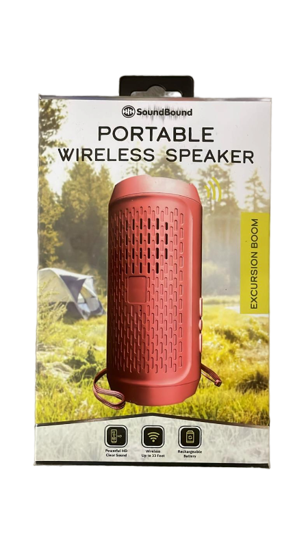 lot 8 image: SoundBound Excursion Boom Portable Wireless Speaker - Red