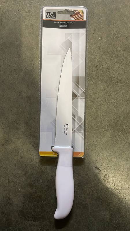 lot 15 image: KE Home 7-inch Stainless Steel Kitchen Knife - White