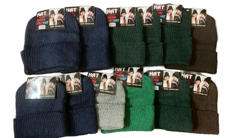 lot 17 image: Variety Pack Winter Warm Knit Beanies Hats - 12pk