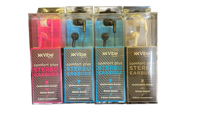 lot 29 image: Vibe Sound Comfort Plus Stereo Earbuds Variety Pack - 4k