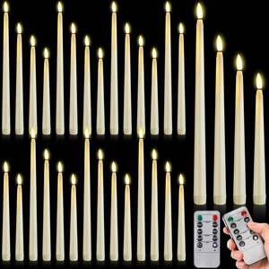 lot 1533 image: Rossesay 28 Pcs Flameless Taper Candles with Timer Remote 4 Sizes of 8.5, 9.6in, 10.83in, 12.8in LED Flameless Flickering Taper Candles Battery Operated for Church Wedding Home Decor(Warm White)in