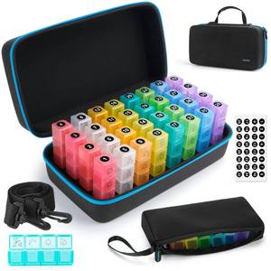 lot 1535 image: Yewltvep Monthly Pill Organizer 4 Times a Day, Pill Box Organizer with 32 Daily Compartments, 30 Day Pill Organizer 4 Times a Day Pill Holder with Hard Shell Travel CaseWeekly Pill Bag 4 Times a Day