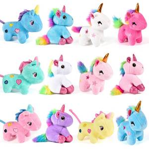 lot 1545 image: 12Pcs Mini Plush Unicorn Stuffed Animals Unicorn Party Favors Bulk Toys Assortment 4.8 Inch Keychain Goodie Bag Stocking Stuffers Fillers Kid Girl Birthday Gift Carnival Prize, Unicorns Party Favorsin