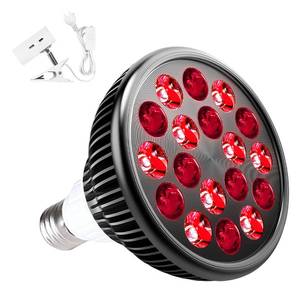 lot 2214 image: wolezek Red Light Therapy Lamp with Lamp Holder, 660nm Red and 850nm Near Infrared Combo Wavelength LED Red Light Bulb, Light Therapy Device for Face and Body, Aluminium Shell, E27E26 Standard