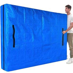 lot 2216 image: Mattress Bags for Moving, BETU Mattress Protector Waterproof Mattress Cover King Size Storage Bags with 8 Heavy-Duty Handles and Zipper for Bed Extra Thick Large Reusable (82x79inx15in Blue)in