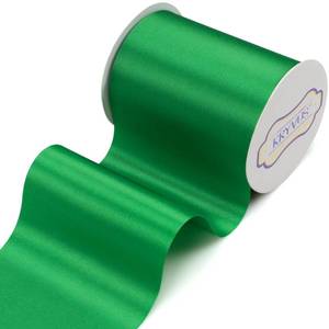 lot 2238 image: Kryvus Green Satin Ribbon, 4 x 22 Yards Wide Green Ribbon, Solid Large Green Ribbon for Cutting Ceremony, Grand Opening, Wedding Chair Sash, Car Decor, Gift Wrapping, Party Decorationin
