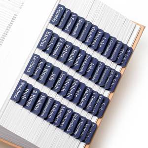lot 2260 image: Mr. Pen- Bible Tabs, 75 Tabs, Sapphire Blue, Laminated Bible Tabs for Women and Men, Bible Tabs for Study Bible, Bible Index Tabs, Bible Book Tabs, Bible Labels Tabs, Mr Pen Bible Tabs