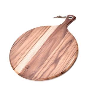 lot 2265 image: BILL.F Acacia Wood Pizza Peel,10 Cutting Board, Cheese Paddle Board, Bread and Crackers Platter for Serving and Minor Food Prepare with Handle - 14x 10 x 0.5 Inchin