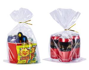 lot 2266 image: Wowfit 50 CT 9x14 Inch Clear Flat Cellophane Gift Bags with 6 Gold Twist Ties, Cello Packaging for Goodies, Decorations, and Wedding Gift Wrappingin