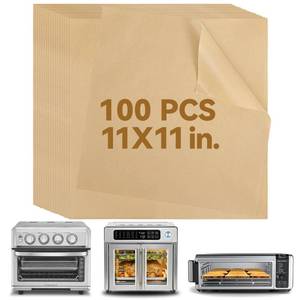 lot 2268 image: Air Fryer Liners Disposable Parchment Paper, Airfryer Liner 12x12 Inch 100pcs Paper Sheets Basket Liner Accessories For Cuisinart, Breville, Cosori, Emeril Lagasse Toaster Oven Xl Air Fryer
