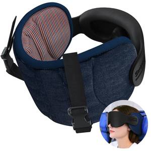 lot 2270 image: SARISUN Travel Pillows for Airplanes, Airplane Pillow for Long Flight Car Road Trip, Airplane Head Strap with Sleep Eye Mask, 360deg Support Headrest, Stop Bobblehead Travel Neck Pillow, Mottled Red
