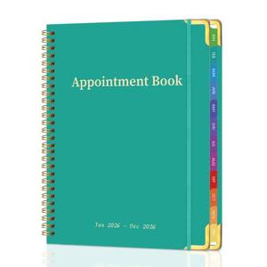 lot 2274 image: 2026 Appointment BookPlanner - 2026 Daily Hourly Planner from Jan. 2026 - Dec. 2026, Weekly appointment Book 2026, 2026 Hourly planner with 20-Minute Interval, 9 x 11in, Twin-Wire Binding, Colorful Tabs, Pocket -Aquamarinein
