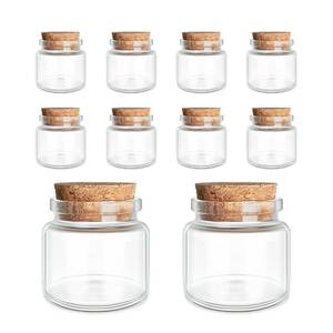 lot 2275 image: JIUYUE 10 pcs 20 ml Glass Bottles with Cork,Storage Bottles for Liquids(0.67 oz-1.45x1.57 inch)