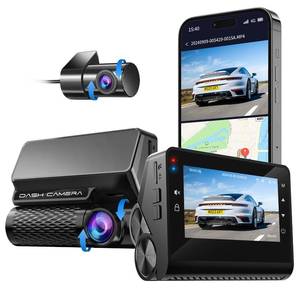 lot 2300 image: IKOPO 4K Dash Cam Front and Rear, 30FPS Dash Camera for Cars with UHD 2160P Night Vision 3ftft IPS Screen Dual Dashcam - Retail $179