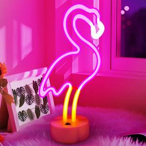 lot 2304 image: Flamingo Neon Sign - Pink LED Neon Lights USBBattery Powered Room Decor for Bedroom, Party, Bar, Birthday Gifts for Women and Girls