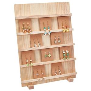 lot 2305 image: PH PandaHall 5-Tier Wooden Jewelry Display Stand Earring Cards Holder Retail Jewelry Rack Stand Removable Showcase with Slots for Selling Bracelets Craft Jewelry Showing Storage, 15.4 Heightin