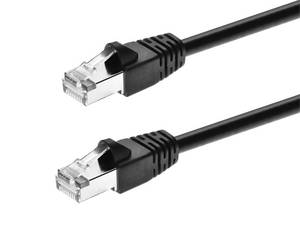 lot 2311 image: Monoprice Cat6A 30ft Black Patch Cable Double Shielded (SFTP) 26AWG 10G Pure Bare Copper Snagless RJ45 Fullboot Series Ethernet Cable