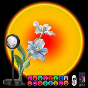 lot 2327 image: Spacenight Sunset Lamp Projector Multi-Color Multi-Mode, Dimmable, Timing, Music Rhythm, Sunset Background Wonderful Visual Impact, USB Plug and Play (Remote and APP)