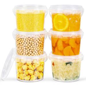 lot 2332 image: ASEVAT 6PACK, Plastic Storage Containers With Lids Kitchen, Food Storage Containers, Microwave Safe Bowls With Lids, Freezer Safe Containers, Slime, Soup (32 oz)