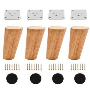 lot 2334 image: Alecutremy Wood 4 Inch Tapered Furniture Legs Set of 4 Round Solid Mid Century Couch Feet Replacement Legs for Sofa Dresser Cabinet Bed Ottoman Home DIY