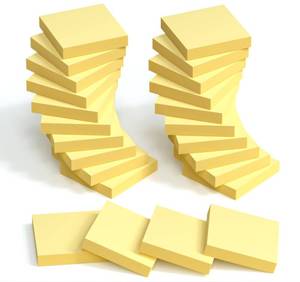 lot 2346 image: (2400pcs) Yellow Sticky Notes Mini,2 x 2in Small Sticky Notes,24 Pack Notes Pads Memo Pads,100 SheetsPad Strong Self-Adhesive Notes Easy to Post for Home, Office, School, Clean Removal