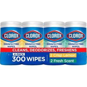 lot 5534 image: Clorox Disinfecting Cleaning Wipes Variety Pack, 75 Count Each, Pack of 4 (Package May Vary)