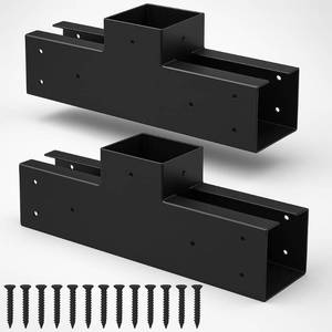 lot 5557 image: TROPTOLKY Woodwork Pergola Kit 2 Pcs- Post and Beam T Brackets - Modular Sizing Pergola Brackets Hardware fit for 4 x 4 Lumber, Heavy Duty