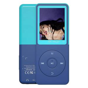 lot 6046 image: Bluetooth Mp3 Player, Classic Portable HiFi Music Player with Bluetooth,Video Play,FM Radio,Recording,E-Book,Alarm Clock,Mp3 Play up to 50 Hours with SD Card Slot Blue 64GB