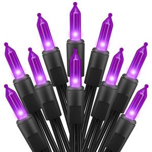 lot 6050 image: Purple Halloween Mini Lights, 50 Count 13 Feet Incandescent Bulb Mini String Lights, Connectable Halloween Light for Haunted House Ghost Party Holiday Window Indoor Outdoor Decoration, Purple