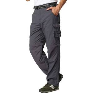 lot 6056 image: Mens Hiking Pants Convertible Zip Off Shorts Outdoor Quick Dry Lightweight Fishing Travel Safari Cargo Trouser Gray size 44x32