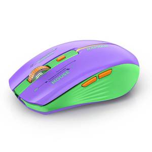 lot 6061 image: RAPIQUE Bluetooth Wireless Mouse - (BT1BT2USB Receiver) Dual Mode, Rechargeable, Quiet Click, Multi-Device Compatibility for Laptop, Computer, MacBook, Tablet (Purple and Green)