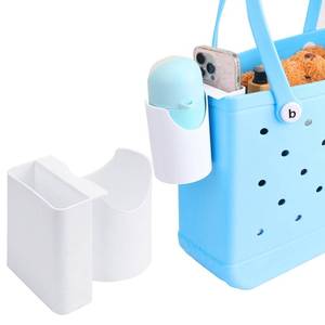 lot 6065 image: YWEIUAH 2-in-1 Cup and Phone Holder for Bogg Bag Compatible with Simply Southern Totes Accessories for Stanley Cup (White)