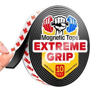 lot 6082 image: Super Sticky Magnetic Tape (10 feet x 12 inch) - Stong Magnet Strip with Adhesive Backing for DIY and Crafts - Easy to Cut and Mount on Fridges, Whiteboards and More