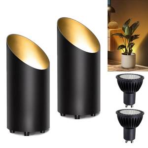 lot 6087 image: Unirence Spot Lights Indoor Uplights 8W Floor Can Uplighting Indoor with 3000K GU10 Bulb Desktop Corner Accent Lighting for Home Plant Picture Living Room with 5.9 FT Plug Cord and Foot Switch(2Pack)