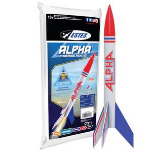 lot 6095 image: Estes 1225 Alpha Rocket-Building Kit, Intermediate Flying-Rocket-Model Kit for Ages 10 incomplete