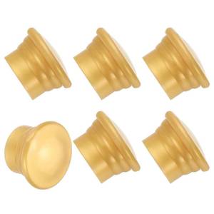 lot 6101 image: uxcell Curtain Rod Ends, 6Pcs Plastic Drapery Rail Pole Head Cap Window Curtain Rail Finial Fits Dia. 26-28mm Rods Pole End Plug Cap for Home Office Decorative Curtain, Gold