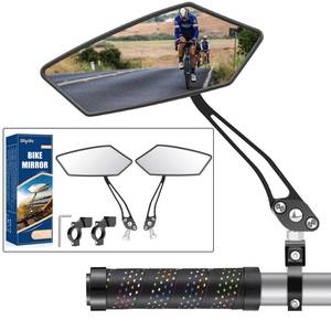 lot 6130 image: Diyife Bike Mirror 1 Pair, New Version HD Wide Angle Large Handlebar Rearview Mirror, Blast-Resistant 360°Adjustable Bicycle Rear View Mirror Accessories for Ebike Mountain Road Bike