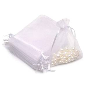 lot 6140 image: Akstore 50PCS Premium Sheer Organza Gift Bags, 3X4 inch (usable size 3 x 2.9 inches) Elegant Jewelry Pouches (White)