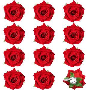 lot 6141 image: Yilloog 12 Pack Rose Hair Clip Flower 2.8in Hairpin Floral Brooch Floral Hairclips Mexican Flowers Hairpin Party Supplies for Women Rose Hair Accessories Wedding Pack(Red)