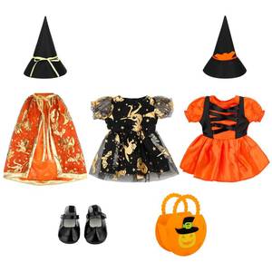 lot 6155 image: Kajaia 8 Pcs Doll Clothes 18 Inch Doll Clothes and Accessories Dress Flip Flops Hat Outfit Swimsuit Accessories for 18 Inch(Pumpkin)