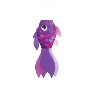 lot 6170 image: In the Breeze 5222 � 15-inch Lavender Damsel Fish Windsock � Colorful Purple Fishsock Hanging Garden Decor with Detailed Printed Graphics
