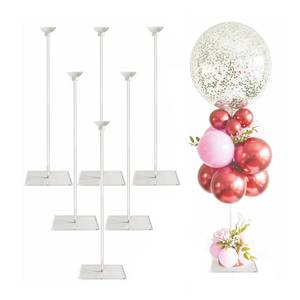 lot 6184 image: Reusable Acrylic Balloon Stand Kit � Heavy Duty Tabletop Display with Sticks and Base, Ballon Stands for Centerpieces, Centerpiece Table Decorations for Parties (6 Pack 24 inch)