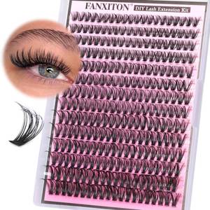 lot 6205 image: FANXITON Lash Clusters 280 Pcs Wispy Lash Clusters D 8-16 MM Mix Natural Eyelash Clusters 40D Individual Eyelash DIY Lash Extensions at Home(40D)
