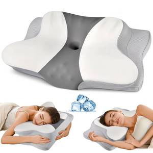 lot 7495 image: Cervical Pillow for Neck Pain Relief - Ergonomic Pillow for Sleeping Side Sleeper Pillow for Adults, Contour Neck Pillow Cooling Memory Foam Pillows, Orthopedic Bed Pillow for Back Stomach Sleepers