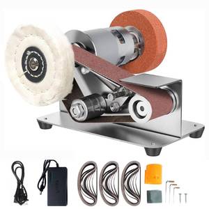 lot 7497 image: YIDOFENG Multifunctional Mini Belt Sander, Electric Knife Sharpener, 15 Degree Belt Grinder,7 Adjustable Speed Buffer Polisher Knife Sharpening System for Kitchen Knives, Wood, Plastic, Crafts