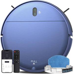 lot 7498 image: ZCWA Robot Vacuum and Mop Combo,2.4GHz WiFi Link Vacuum Robot,4 Cleaning Mode Robotic Vacuums Cleaner,APPRemote Aspiradora Robot,Self-Charging Robot Vacuum for Pet Hair,Stains,Carpets,Corner - Retail $599