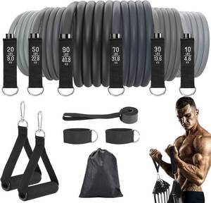 lot 7501 image: Fitense 6Pcs Resistance Bands, Workout Bands 270lbs, Exercise Bands with HandlesDoor AnchorAnkle StrapsBagPoster for Men, Heavy Resistance Bands for Working Out at Home