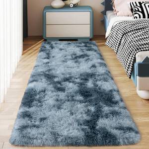 lot 7514 image: Ailyei Soft Runner Rugs for Bedroom Hallways, 2x6 Tie-Dyed Blue Grey Fluffy Shag Throw Area Rug Non Slip for Bedside Dorm, Long Shaggy Furry Carpet for Nursery Living Room